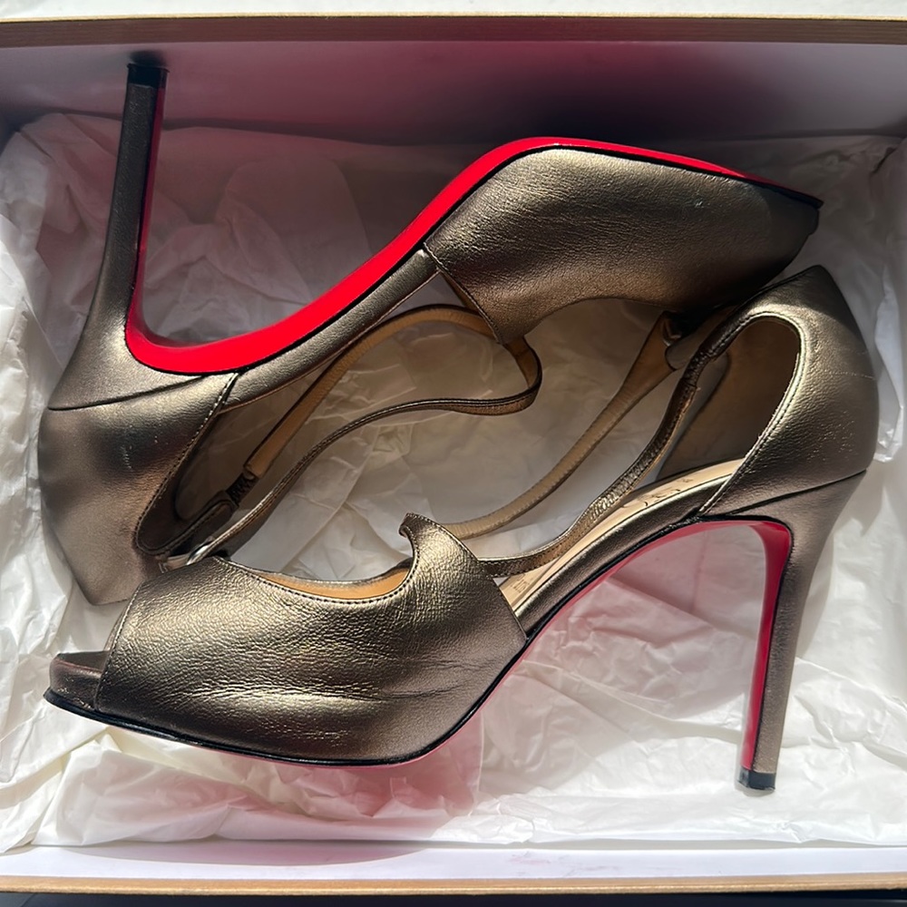 Louboutin bronze sandals